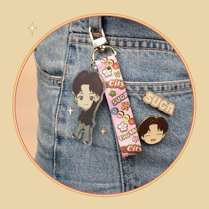 BTS TinyTan Dynamite Acrylic Strap Keyring Key Chain Accesssories (RM)