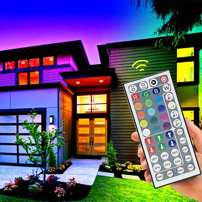 KEXU 44 Key RGB LED Strip Lights IR Remote Control,Remote Receiver for RGB LED Light Strip, 24V Power Adapter for LED Lights for Bedroom