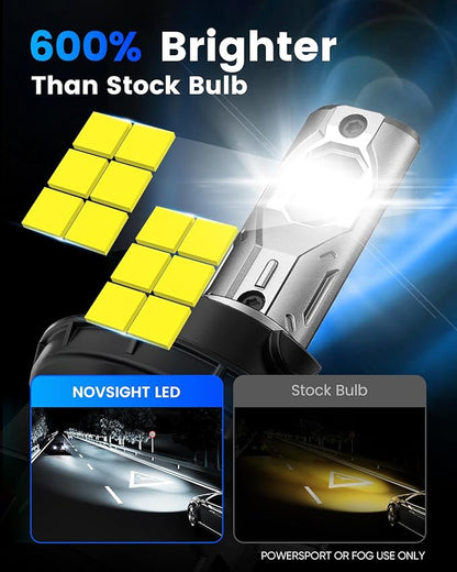 NOVSIGHT H13/9008 Bulbs Upgraded, 400% Brightness H13 Fog Bulbs, Quick Installation 9008, Pack of 2