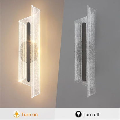 Black Wall Sconce Light Modern Wall Light Fixtures Dimmable LED Wall Lamp for Living Room Hallway Bathroom Bedroom 19.7In
