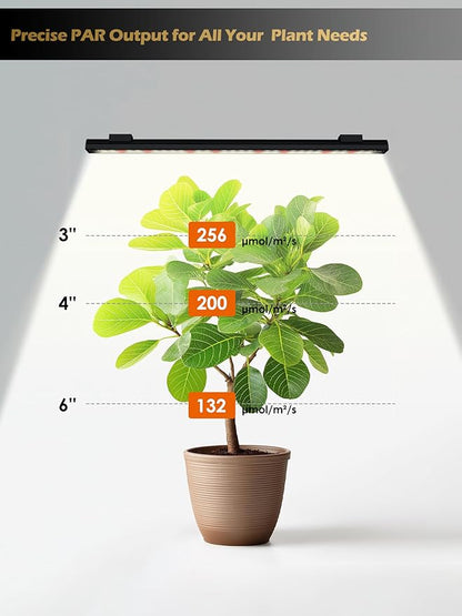 Smart Grow Light for Indoor Plants,3500K Full Spectrum LED Plant Light Strips with 3/9/12H Auto Timer,Stepless Dimming,Modular Design，Plug and Play (Black, 4 Pack)
