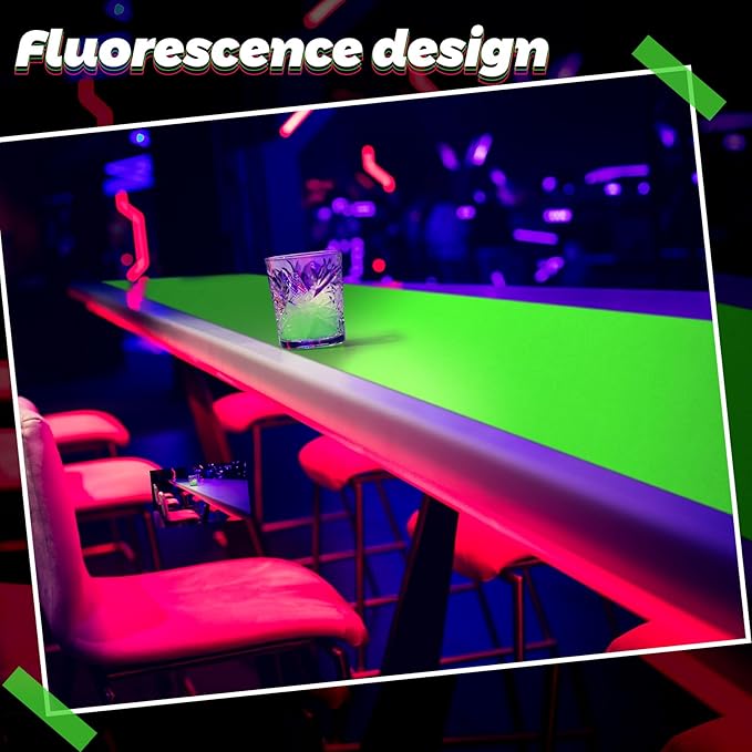 Newwiee 4 Pcs Neon Party Table Runner 12 x 108 Inch Disco Colorful Supplies for Fluorescent Neon Banquets Birthday Party Favors Decorations