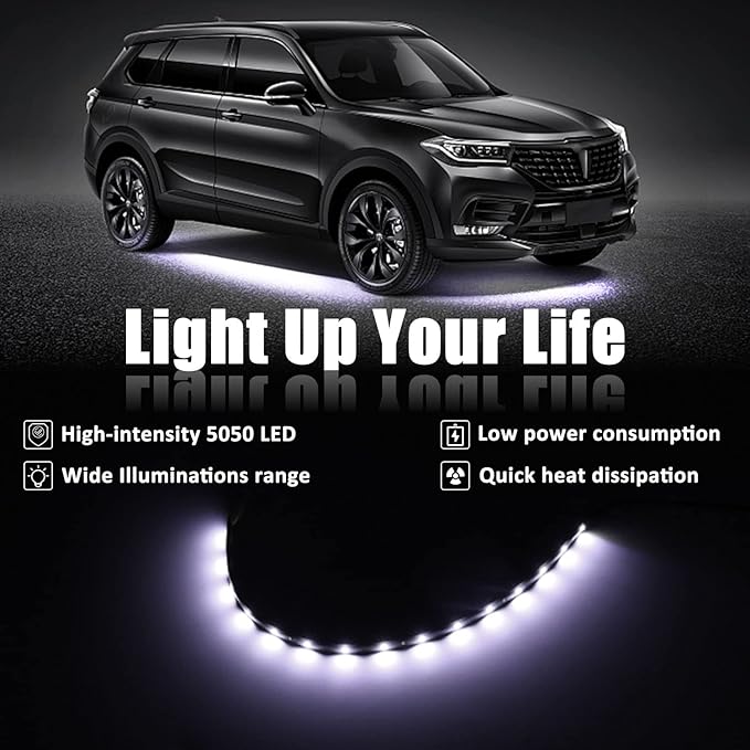 White 12v 15 Led 30cm Car Flexible Waterproof Underbody Light Strip Pack of 20