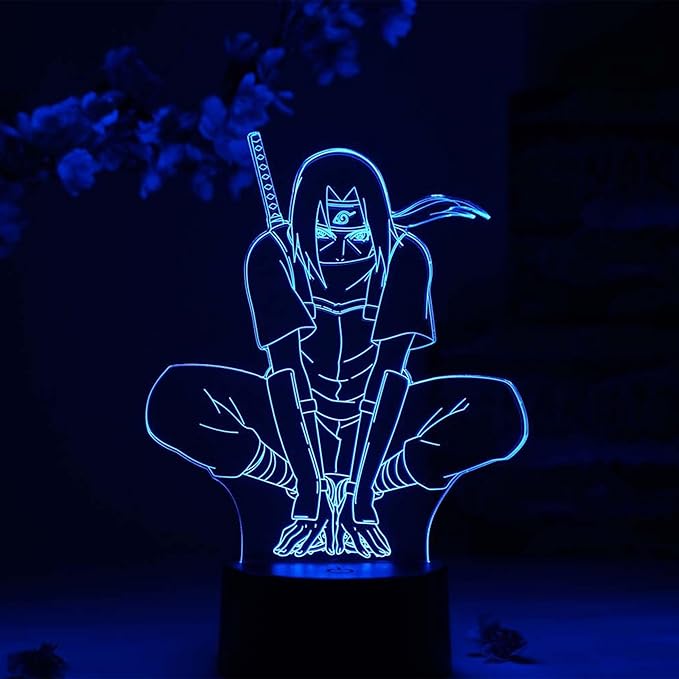 Otaku Lamps Itachi Uchiha Night Naruto – Anime Night Light, 16 Color RGB LED – Gift for Otaku
