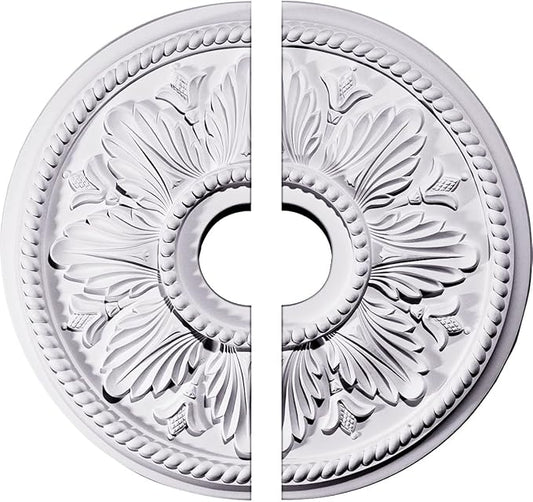 Ekena Millwork CM18ED12 18 1/8"OD x 3 1/2"ID x 2 3/4"P Edinburgh Ceiling Medallion, Fits Canopies up to 5-1/8", 2 Piece