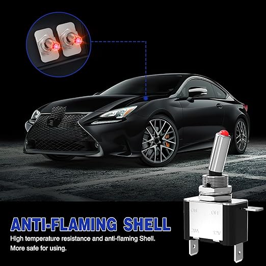 Nilight 3PCS Red LED Toggle Switches 12V 20A 3 Pin 2 Position ON Off SPST Heavy Duty Rocker Switch for Auto Car Marine RV Vehicles Truck Boat Dash