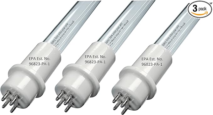 3-Pack Y0390 UV Lamps | Compatible with Lennox UVC 24V Systems | 16" T5 Quartz Ultraviolet Bulbs | 4-Pin Base with Retaining Ring | High Performance Replacement | Designed in USA