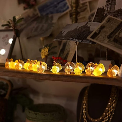 Decorative Fairy Mini Turkey String Lights Autumn Garland Cute Novelty Fall Lights 20 LEDs 8ft Battery Operated for Thanksgiving Centerpiece Decoration Bedroom Wedding Birthday Harvest Decor