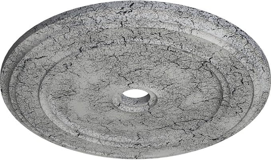 Ekena Millwork CM41CLUWC Classic Ceiling Medallion, 41 1/8"OD x 4"ID x 2 1/8"P, Hand-Painted Ultra Pure White Crackle
