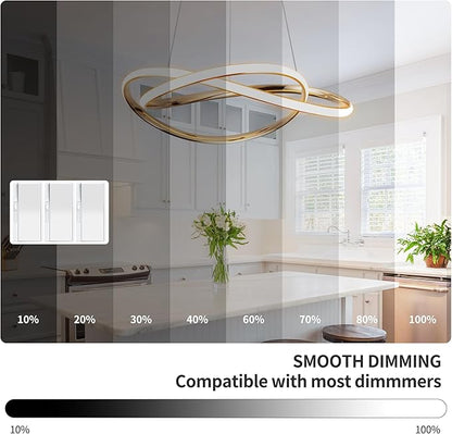 Modern Chandelier Dimmable Pendant Light Fixture,5CCT/2700K/3000K/3500K/4000K/5000K,Adjustable Modern LED Chandeliers for Dining Room Kitchen Entryway Living Room Bedroom (Gold-5CCT, 20 Inches)