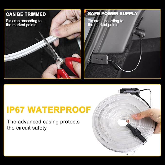 Tlyard Trunk LED Lights Strip for Tesla Model Y Juniper 2025 2026 Back Interior Frunk Lightning Waterproof &High Brightness Strip for Tesla Model Y Accessories