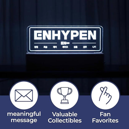 En.hypen Night Light, Kpop Merchandise, Korean Idol Lamp for Engene, 7RGB Color, Dimmer, 8.3 x 4.2 x 1.7