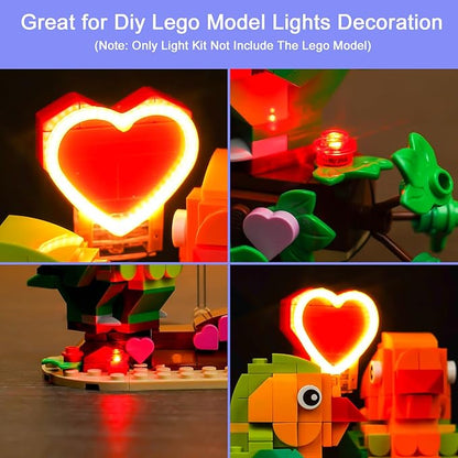 Upgraded Led Light Kit Compatible with Lego Valentine Lovebirds Building Set, Lights Decoration Compatible with Lego 40522, Best Gifts for Adults (Model Not Included)