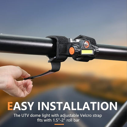 UTV Dome Light LED Interior Lights Roll Bar Cage Mount Compatible with UTV ATV Polaris RZR Can Am Golf Cart Boat Truck Car Off-Road for 1.5“-2.0" Roll Bar, with Magnetic Base, US Flag, 1Pcs