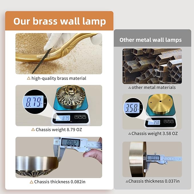 Brass Indoor Hardwired Wall Sconces - Linear Modern Design, Glass Shade E26 Base, Set of 2 for Living Room, Hallway & Vanity