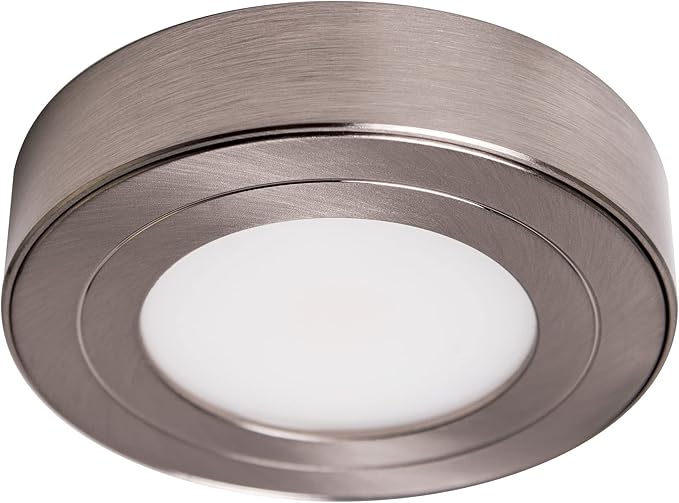 Armacost Lighting PureVue 233411 Dimmable LED Puck Light - Soft Bright White, Brushed Steel Finish