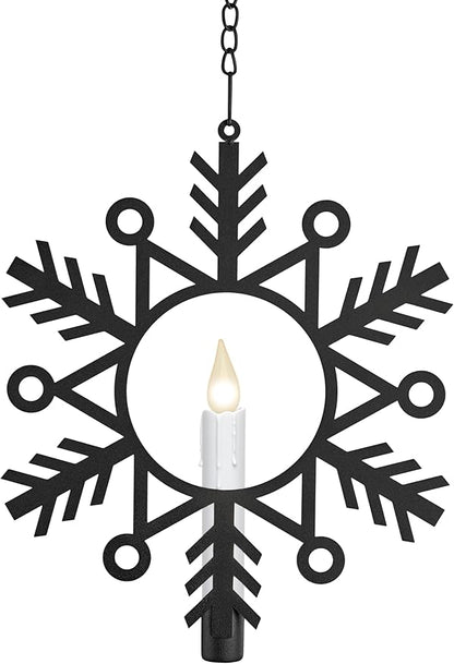 Xodus Innovations CW1510A 4 Battery Powered Metal Snowflake Window Wreaths with Hot Spot Flameless Candle Light and Automatic Timer