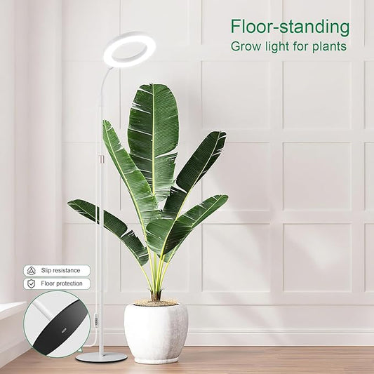 LBW Grow Light with Stand for Indoor Plants, Adjustable Height up to 68", Full Spectrum Grow Light for Large & Tall Plants, Auto Timer 6/8/12/16H, 5-Level Dimmable, 3 Lighting Modes