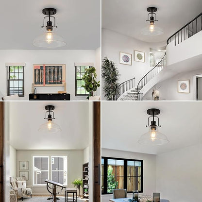 WILON Rustic Seeded Ceiling Light Farmhouse Rust Semi Flush Mount Ceiling Lights, Kitchen Lighting Fixtures Ceiling Lamp for Sink Foyer Entryway Bathroom Laundry Room Hallway