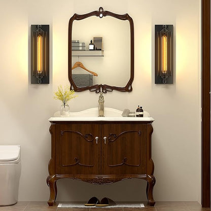 Licperron Sconces Wall Lighting, Industrial Black Wall Sconces Antique Wall Light Fixtures for Bedside, Bar, Restaurant, Hallway, Indoor&Outdoor Decor, E26 & E27 Bar Lights, UL Approval, 2 Pack