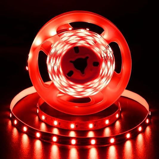 echosari Strip Lights USB, 9.8Ft 180 LED Strip Lights Cuttable 2835 SMD Super Bright with Self-Adhesive DIY for Cabinet Photo Frames Desks Monitor Shelves Decor (Red)