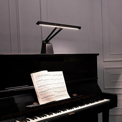 Professional LED Piano Lights for Upright Piano - Piano Lamps with Ambient Light, Favorite Mode, Eye-Care, 5 Levels Color Temperatures, 5 Levels Dimming, Steady Base, Black(Updated Version)