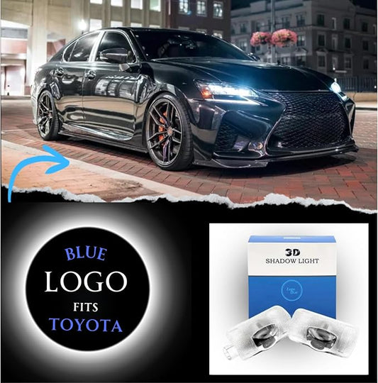 LED Car Door Light Logo Projector (Blue) Welcome Courtesy Light for Toyota Highlander 4runner Avalon Camry Corolla Land Cruiser Prius Sequoia Sienna Tundra Venza Accessories.