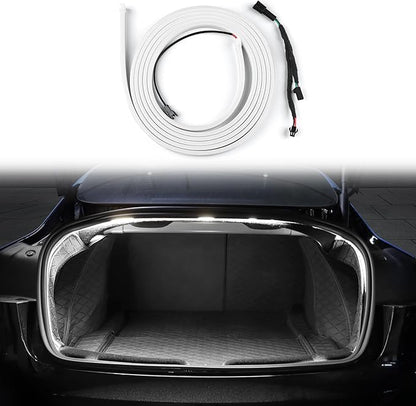 Trunk LED Light Strip for Tesla Model 3 2024 2025 2026 - Waterproof & Easy Installation Interior Lighting Bar with Flexible Silicone, Trunk Ambient Lighting Accessories (DC 15V, Cool White)