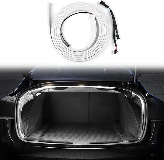 Trunk LED Light Strip for Tesla Model 3 2024 2025 2026 - Waterproof & Easy Installation Interior Lighting Bar with Flexible Silicone, Trunk Ambient Lighting Accessories (DC 15V, Cool White)