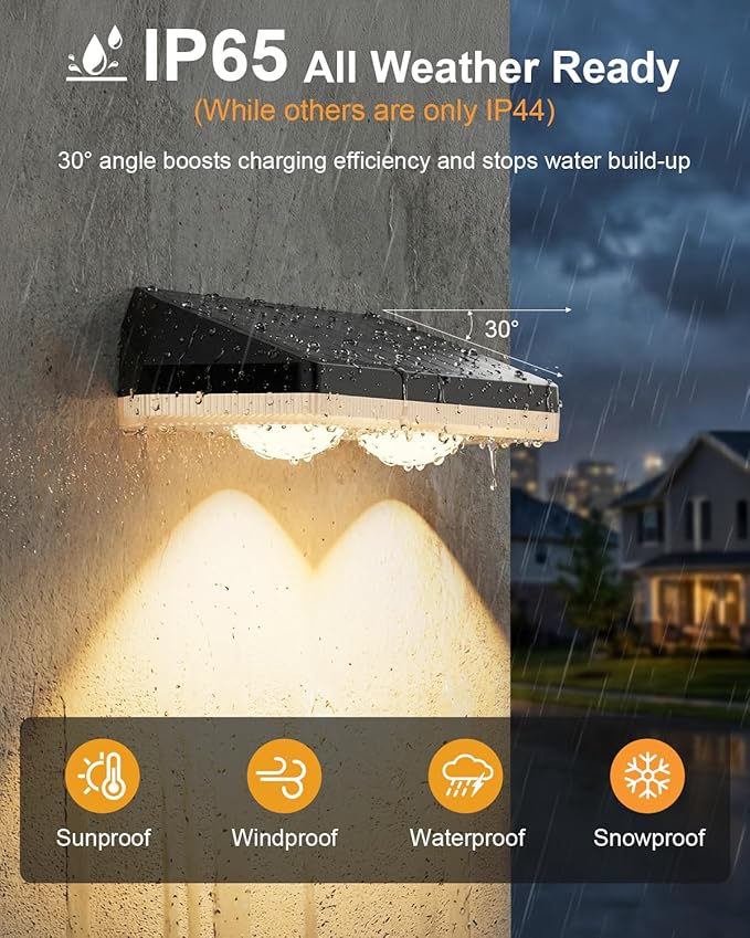 Solar Fence Lights Outdoor,3000/4500/6000K/RGB 13 Mode 8PACK Fence Lights Solar Powered High Brightness LED Lens IP65 Waterproof Solar Wall Light for Outside/Patio/Step/Backyard/Railing/Pool/Deck