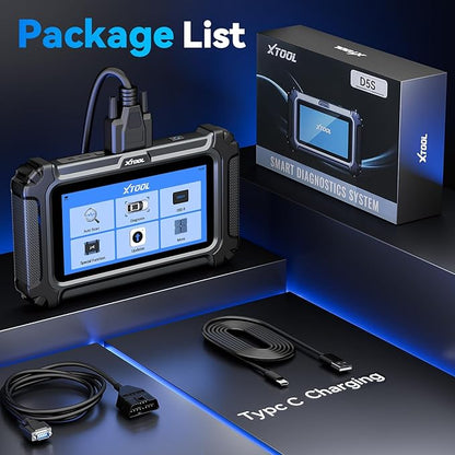 XTOOL D5S OBD2 Scanner with Touchscreen, Code Reader for Cars & Trucks with 16 Resets, Crank Sensor Relearn, Throttle Relearn, EPB, FCA, CAN FD for GM, Engine ABS SRS Transmission Car Diagnostic Tool