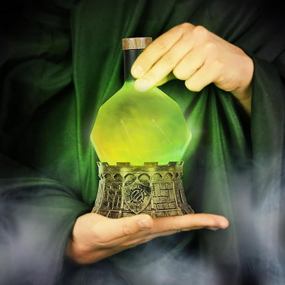 Enhance Gaming Sorcerer's Potion Light with Swirling Mystical Brew - Potion Bottle Mood Light Prop for Tabletop Game Immersion, Playroom, Desk Decor - Soft Glowing Whirling Potion (Green Elixir)