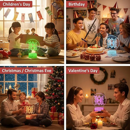 3D Night Light, 16 Color Changing Cartoon USB Desk Lamp, Crest of Hyrule Illusion Lighting with Remote Control for Home Decor Gift for Kids. (9)