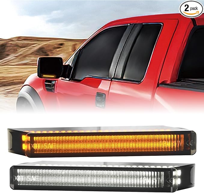 Nilight Side Mirror Marker Light Switchback White Parking Amber Turn Signals Lights Smoked Lens Plug and Play Compatible With Ford F150 Raptor Expedition 2006-2008 Lincoln Mark LT