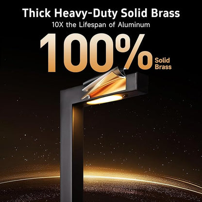 Gardenreet Low Voltage Pathway Lights Brass, LED Landscape Path Lights, Yard Lights Outdoor Waterproof IP65, 12V Wired L Shape Black for Garden Walkway with 3W 270LM 2700K G4 Bulb 4 Pack