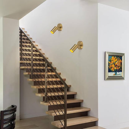 Gold Spot Lights Indoor 2 Pack LED Ceiling Spotlight Fixtures Adjustable 90° Anti-Glare Spotlight for Living Room, Paintings, Wall Art and Artwork, Warm White 3000K