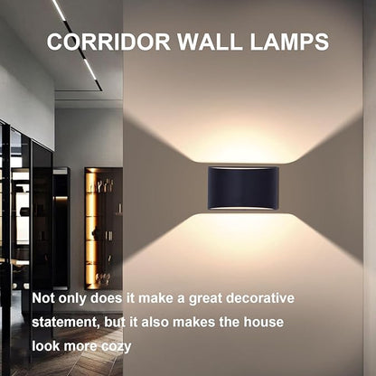 KICAAO Modern LED Wall Sconce,Warm White 3000K,Hardwired Indoor Wall Lights Set of 2 Up and Down Wall Mount Light for Living Room Bedroom Hallway Corridor Conservatory(with G9 Bulbs) (Black-1PCS)