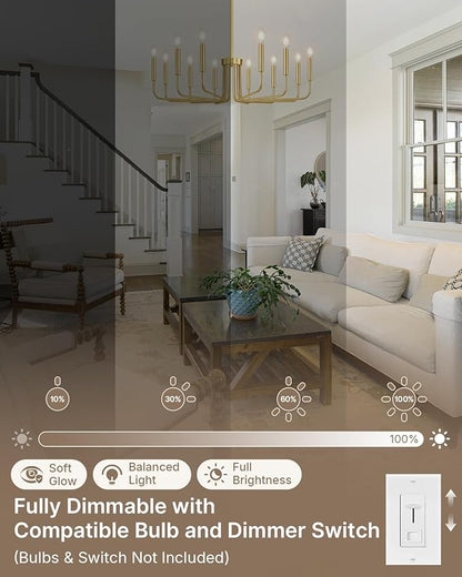 Yunnix 12-Light Gold Chandelier, 35" Extra Large Modern Gold Chandelier Brushed Gold Chandelier Light Fixture - Gold Farmhouse Chandelier for Dining Room, Living Room, Kitchen Island, Hall, Foyer