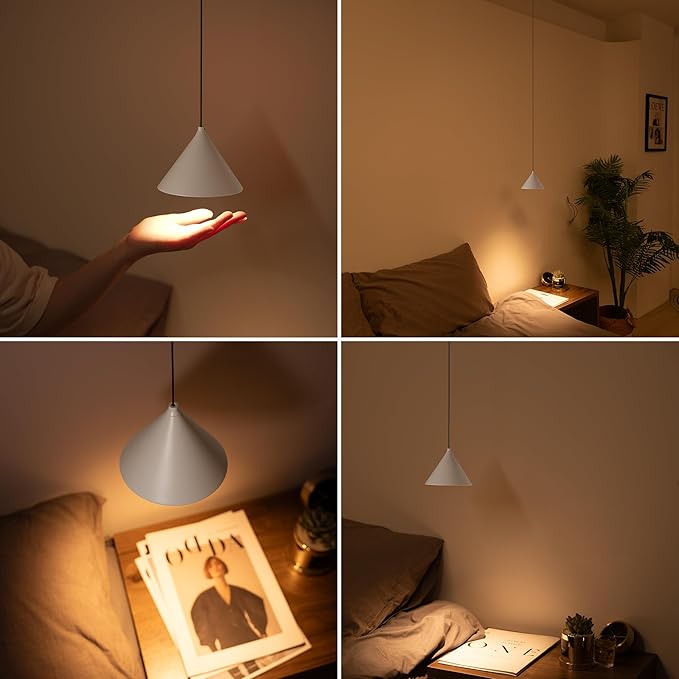 Aisilan Mini Dimmable Pendant Light Fixtures, Modern Pendant Lights Kitchen Island, 7W LED Pendant Lighting for Bedroom Bathroom Bar Dining Room Living Room, White, 3000K