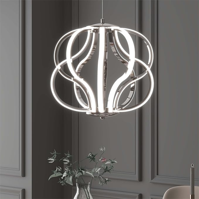 Modern LED Chandelier Acrylic Design Adjustable Hanging Chandelier Easy Install Suitable for Dining Room Living Room Bedroom Kitchen and Corridor
