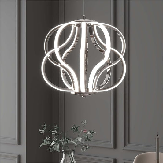 Modern LED Chandelier Acrylic Design Adjustable Hanging Chandelier Easy Install Suitable for Dining Room Living Room Bedroom Kitchen and Corridor