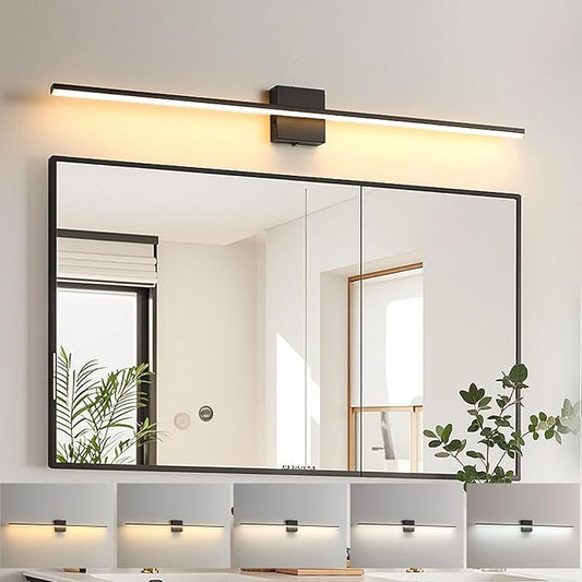 Modern Bathroom Vanity Light 40 Inch, 23W Black Bathroom Light Fixture Over Mirror, Dimmable 5CCT LED Wall Sconce Lighting for Restroom Mirro