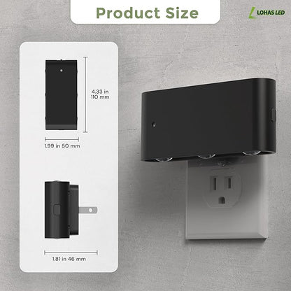 L LOHAS LED Night Light, 2 Pack Dimmable Modern LED Night Lights Plug into Wall,Dusk to Dawn Sensor Night Lights for Kid, 2000K/3000K/5000K Nightlight for Hallway Bedroom Stairway