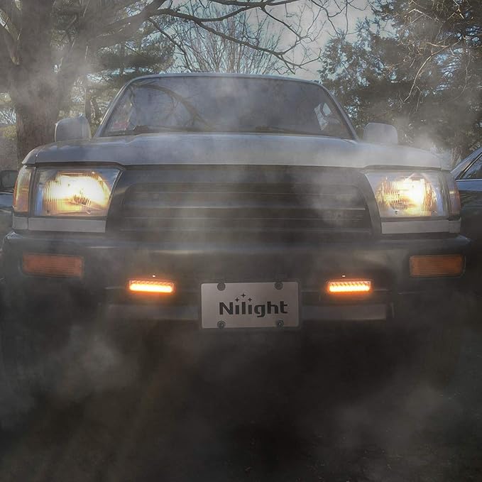 Nilight LED Pods 2Pcs 54W White/Amber 6 Inch Flood Offroad Fog Light Bar Waterproof Lighting for Tractor Boat SUV ATV UTV 4WD Car Truck Motorcycle Dirt Bike Golf Cart 12V 24V