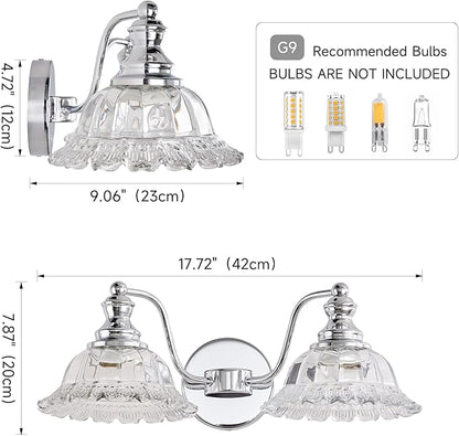 XIEDUN Chrome Vanity Light Chrome Bathroom Lights Vanity Lights for Bathroom Light Fixtures