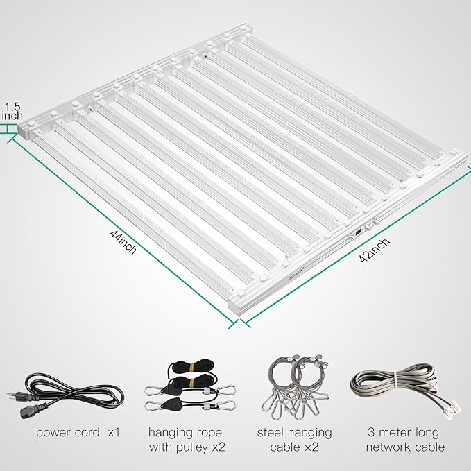 SZHLUX 840 Watt LED Grow Light Daisy Chain Dimmable Full Spectrum Grow Lights for Indoor Plants, 44x44 Inch Size Greenhouse LED Grow Light