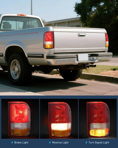 Nilight Taillight Assembly Compatible with 1993 1994 1995 1996 1997 Ford Ranger Red Clear Tail Light OE Style Rear Lamp Replacement Passenger Side