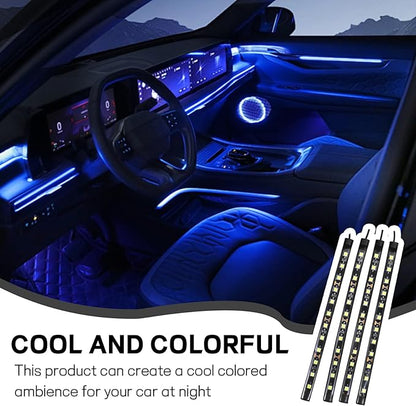 Car LED Strip Light, 12V 48 LED Interior Atmosphere Lights Under Dash Ambient Night Light, Universal Auto Interior Decorative Lamp with USB Port, Truck SUV Car Accessories (Blue, USB)