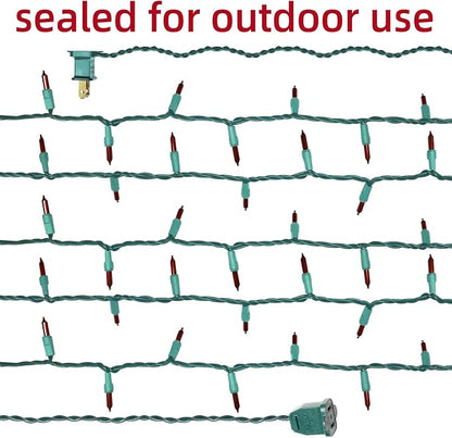 Green Wire,Red,Incandescent Bulb 100 Mini String Lights for Indoor Christmas Tree Garland Birthday Wedding Party Festival Decoration