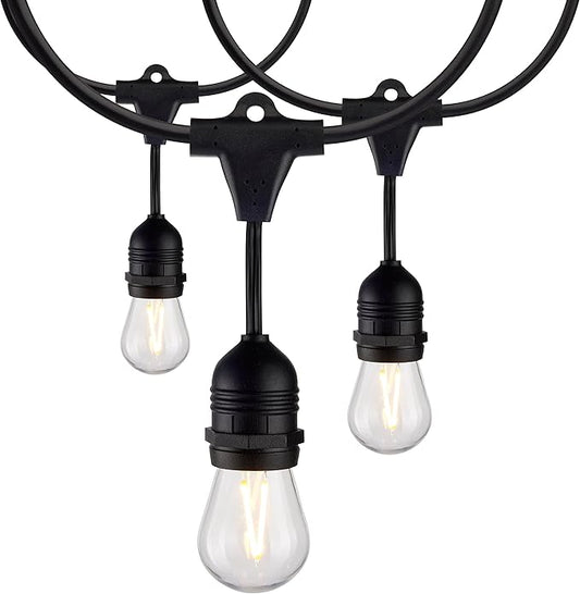 Satco S8030 LED Indoor/Outdoor String Lights, Black, S14 Bulbs, 24 Feet (Pack of 1)